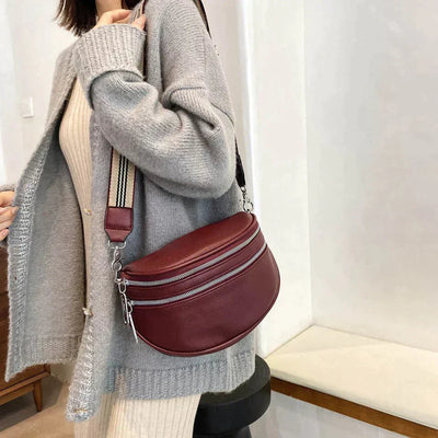 Elegance | Multifunction Shoulder Bag in PU Leather with Adjustable Strap and Multiple Compartments-5