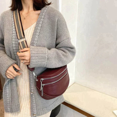 Elegance | Multifunction Shoulder Bag in PU Leather with Adjustable Strap and Multiple Compartments-3