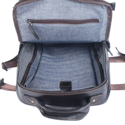 Elian | Black Leather Backpack