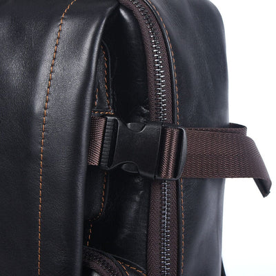 Elian | Black Leather Backpack