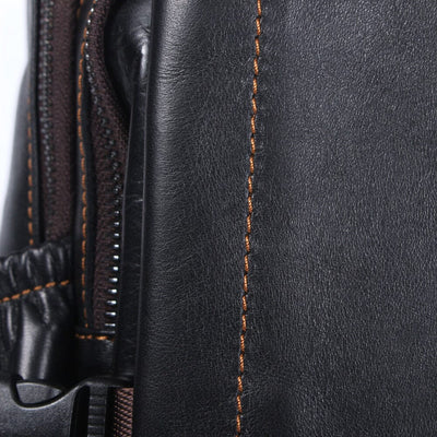 Elian | Black Leather Backpack